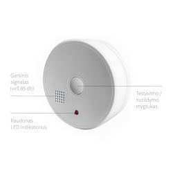 Dūmu detektors XP-350 ar maināmu 9V akumulatoru (2 gab.)5