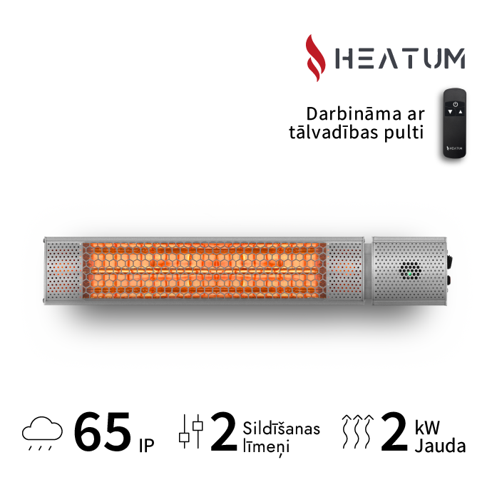 Infrasarkanais sildītājs Heatum URBAN H2000R Silver