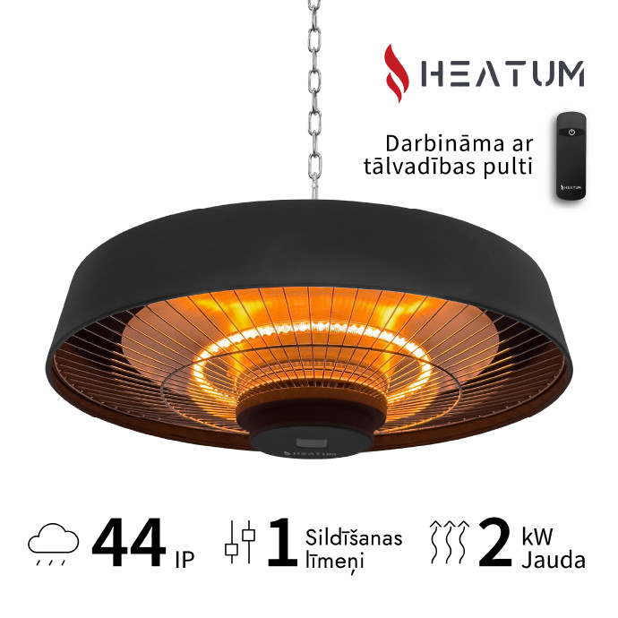 Infrasarkanais sildītājs Heatum VERSE H2000R Black