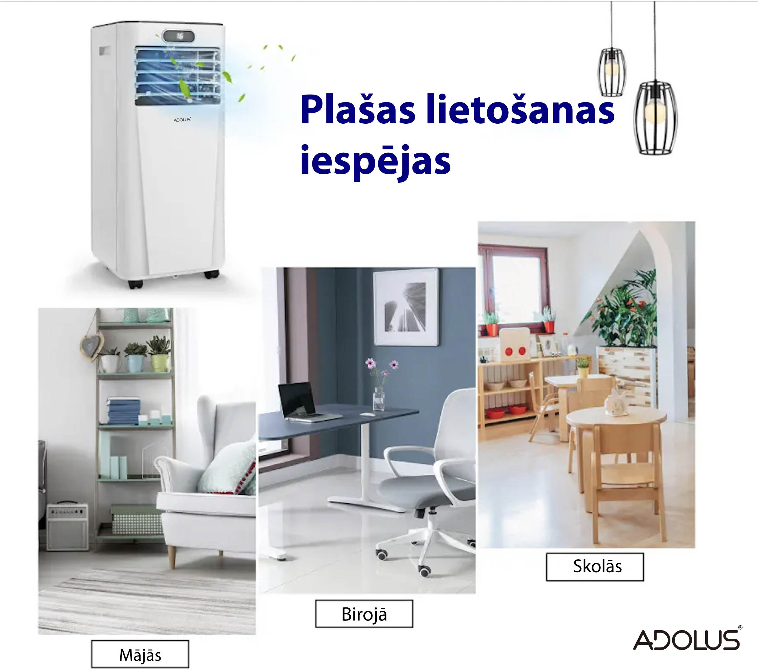 Adolus ARCTIC A2600H mobilais gaisa kondicionieris ar apsildes funkciju