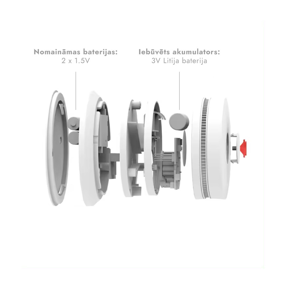 Dūmu detektors XP-750W ar WIFI, integrētu 10 gadu 3V akumulatoru