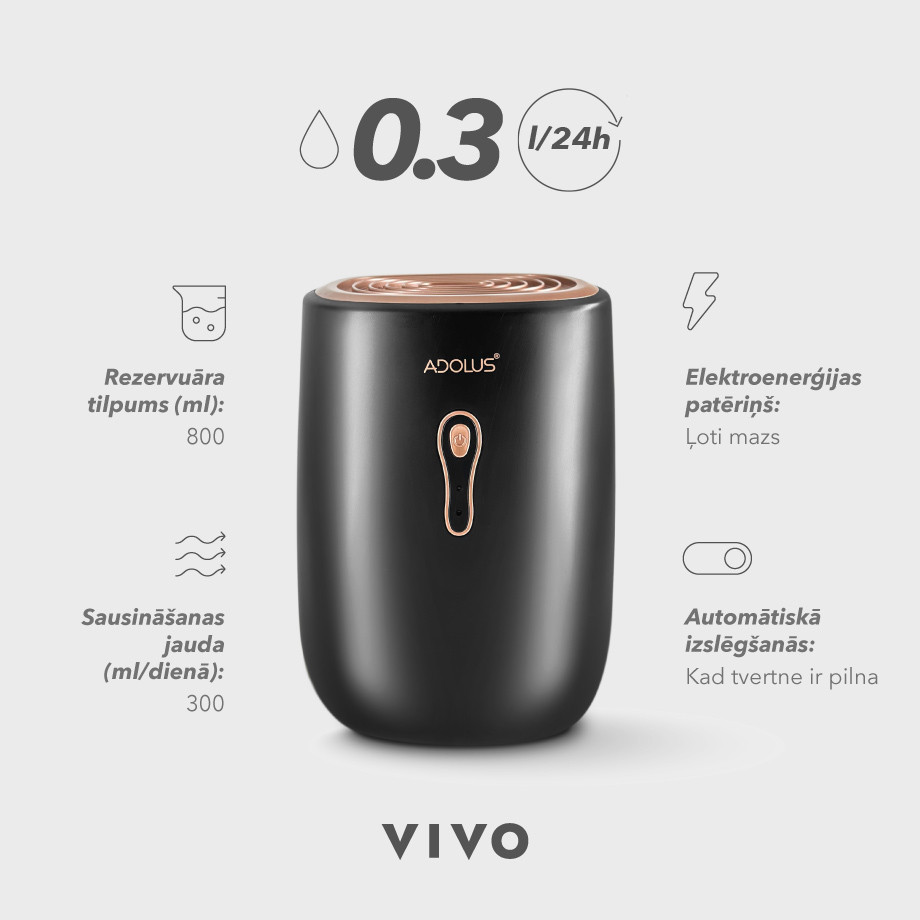 Gaisa sausinātājs Adolus VIVO 22W, 800ml