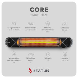 Infrasarkanais sildītājs Heatum CORE H2500R Black