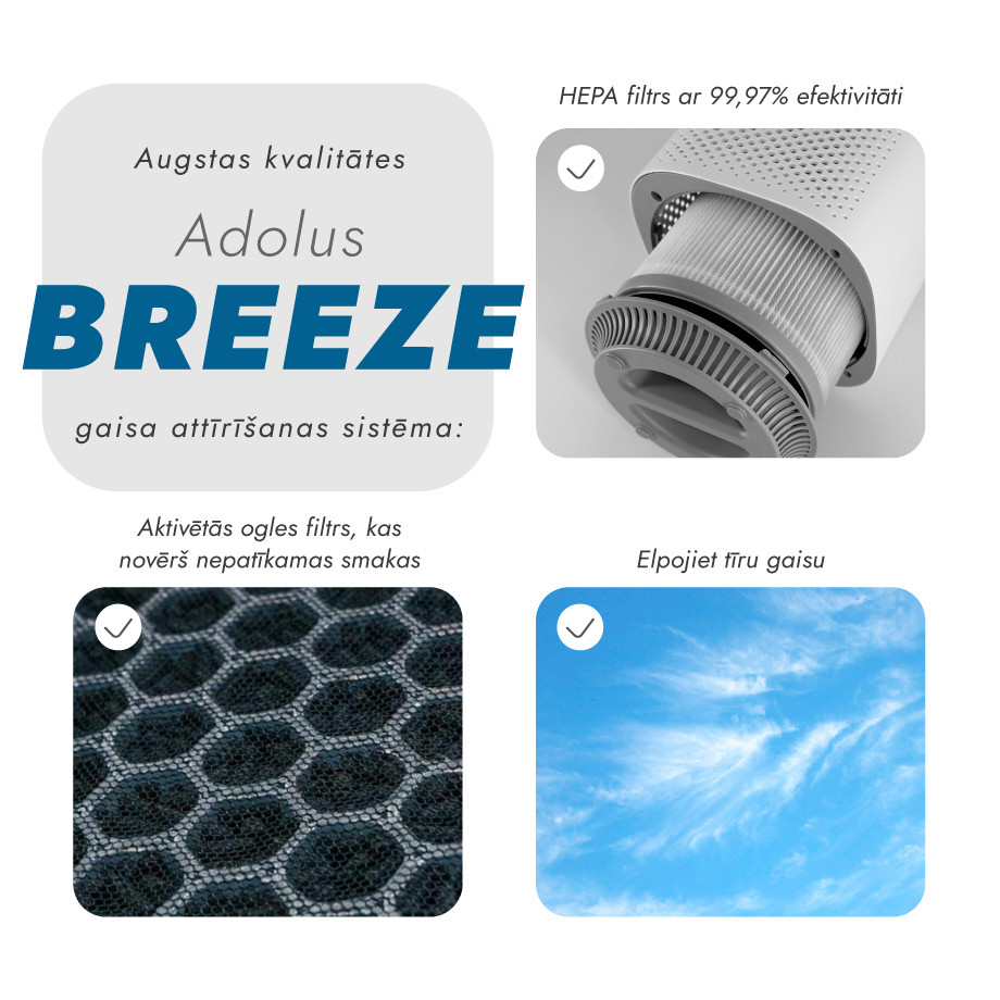 Gaisa attīrītājs Adolus BREEZE 6W + Filtrs