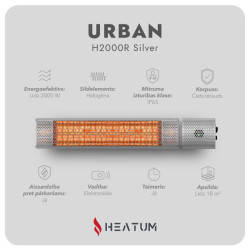 Infrasarkanais sildītājs Heatum URBAN H2000R Silver