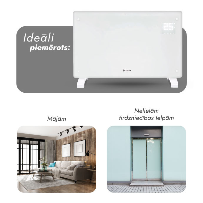 Heatum REVO H2000R konvekcijas sildītājs (elektriskais radiators) Balts