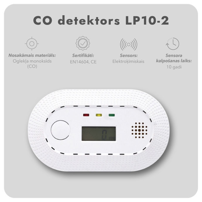 CO detektors LP10-2, 10 gadi