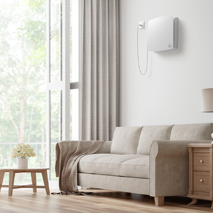 Mini rekuperators Adolus AD - L50C - W un CO2 sensoru un Wi-Fi 8