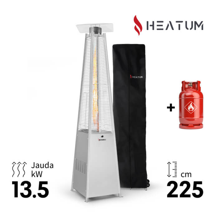 Gāzes sildītājs piramīdas formā Heatum Athena ar gāzes balonu 1