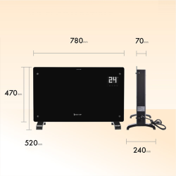 Konvekcijas sildītājs (elektriskais radiators) Heatum REVO H2000R Melns