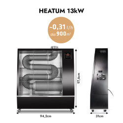 HEATUM dīzeļdegvielas infrasarkanais sildītājs 13 kW ar Wi-Fi 2