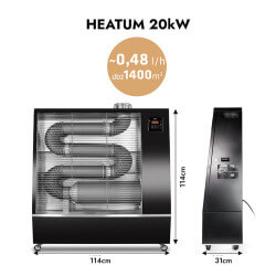 HEATUM dīzeļdegvielas infrasarkanais sildītājs 20 kW ar Wi-Fi 2