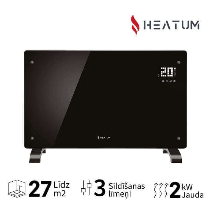Konvekcijas sildītājs (elektriskais radiators) Heatum REVO H2000R Melns 1