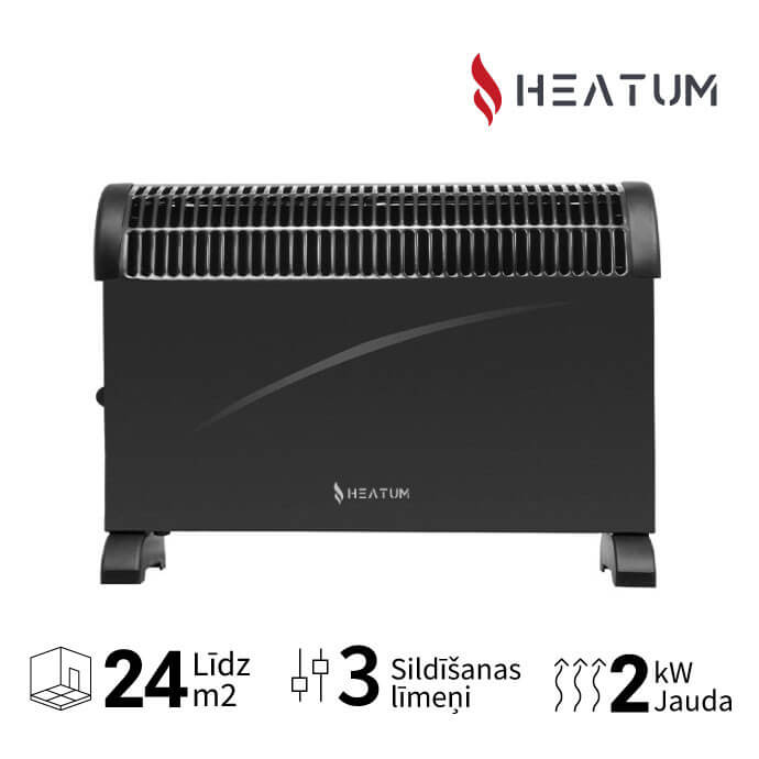Konvekcijas sildītājs (elektriskais radiators) Heatum THERMA H2000 Melns 1
