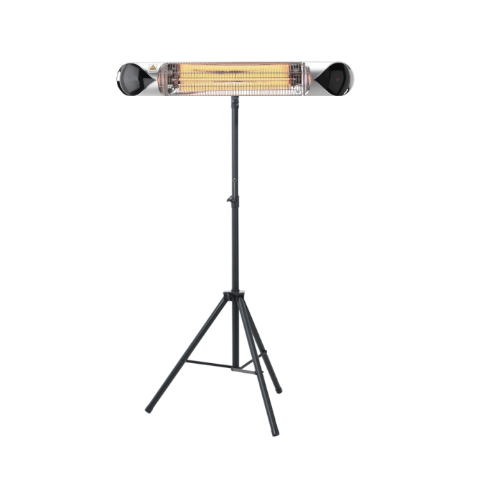 Pastāvīgi novietojamais infrasarkano staru sildītājs Heatum H2000R CORE SILVER ar trijkāju statīvu