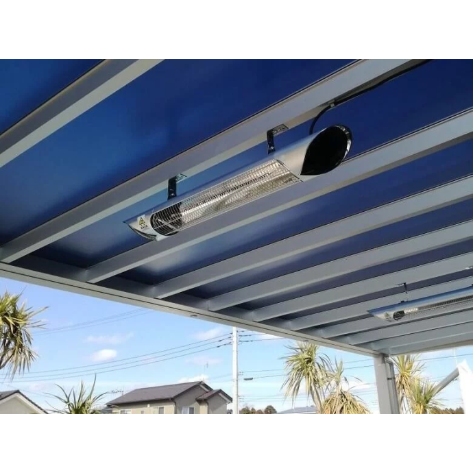 Pastāvīgi novietojamais infrasarkano staru sildītājs Heatum H2000R CORE SILVER ar statīvu uz vienas kājas